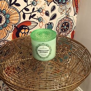 New! Highly Collectible BBW “Springtime in Paris” Glass-topped 3 Wick Candle